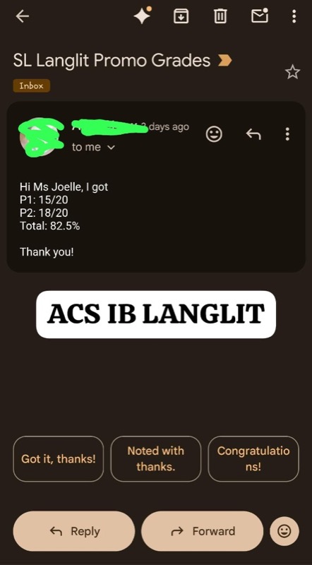 ACS IB LangLit student feedback conversation 21